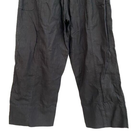 Jaquline Design Black Studio Linen Pants With Pockets and Draw Strig Lounge Pant - Picture 9 of 9